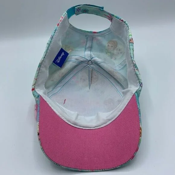 DISNEY Girls Frozen Anna & Elsa Baseball Cap Hat Adjustable One Size Blue Pink - Picture 9 of 9